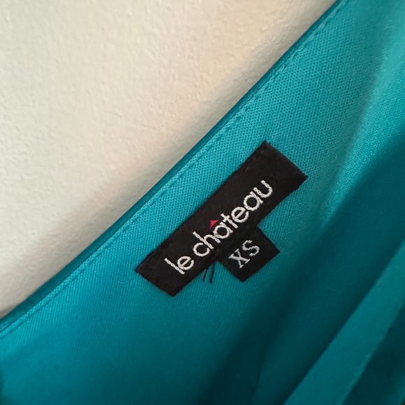 Turquiose Satin Dress - Picture 5 of 5